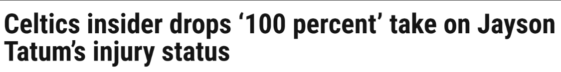 bob半岛体育官方网站-名记曝凯尔特人已做好一起准备 让塔图姆以100%的状态恢复！